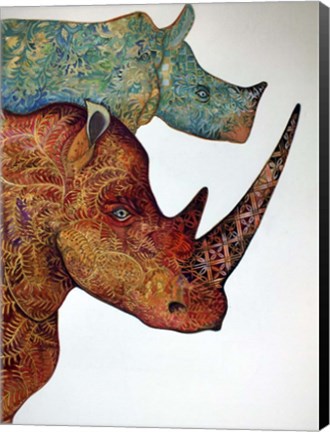 Framed Rhinos Print