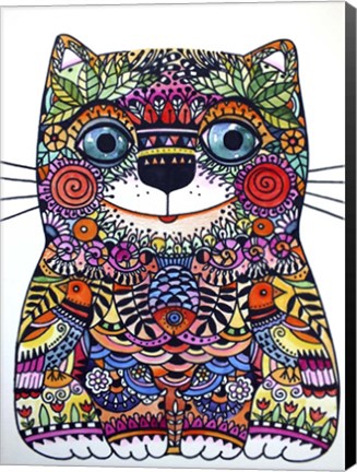 Framed Colorful Happy Cat Print