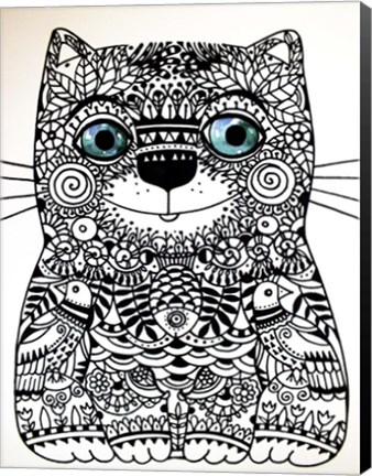 Framed Happy Cat Print