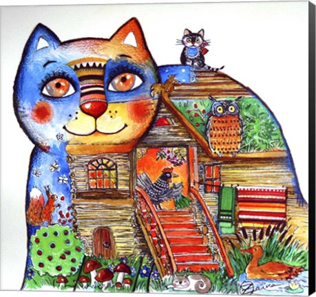 Framed Russian Tale Cat Print