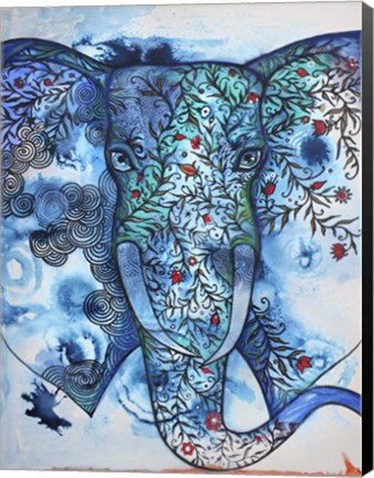 Framed Blue Elephant Print