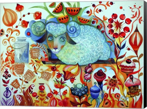 Framed Candy Sheep Print