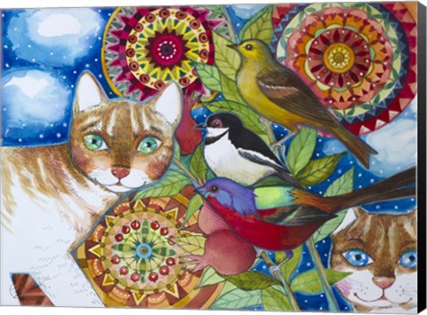 Framed Mandala Cats Print