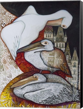 Framed Pelicans Print