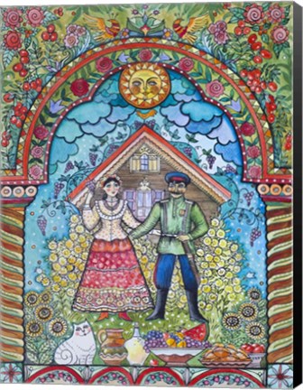 Framed Russian Folk Print