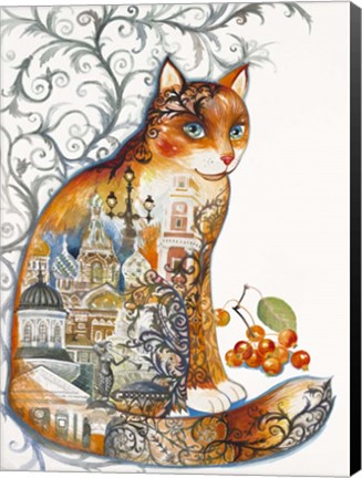 Framed Saint Petersburg Cat Print