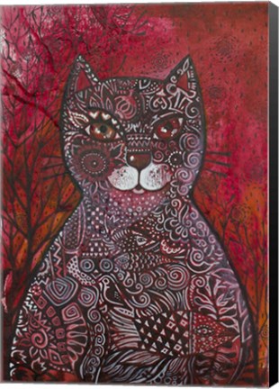Framed Red Cat Print
