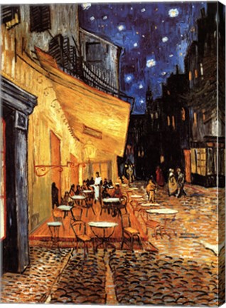 Framed Cafe Terrace on the Place du Forum, Arles, at Night, c.1888 Print