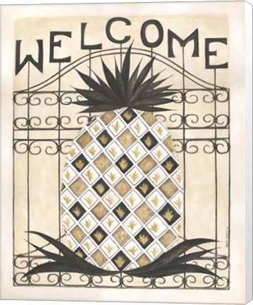 Framed Welcome Pineapple Print