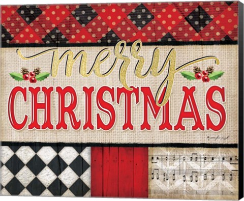 Framed Merry Christmas Plaid Print