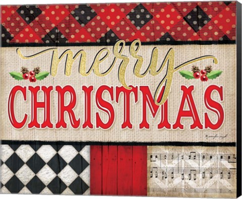 Framed Merry Christmas Plaid Print