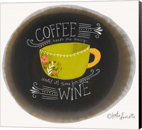 Framed Coffee Until Wine Print