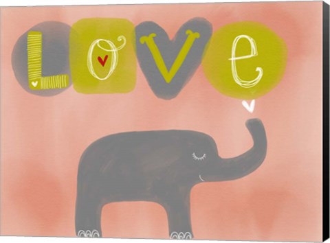 Framed Elephant Love Print