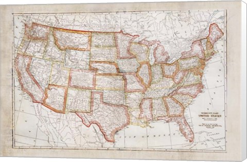 Framed Map of USA Print