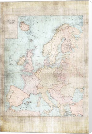 Framed Central Europe Map WWII Print