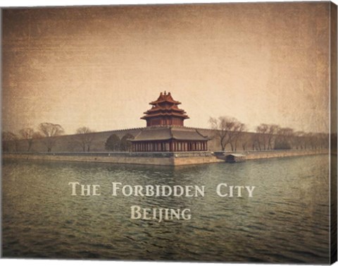 Framed Vintage The Forbidden City in Beijing, China, Asia Print