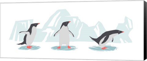 Framed Minimalist Penguin Trio, Boys Print