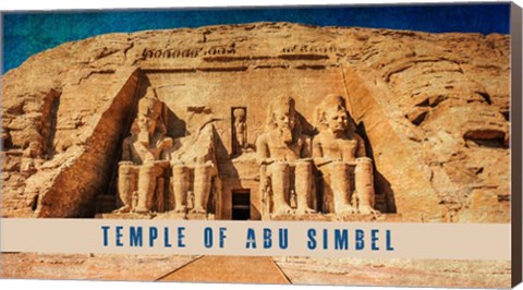 Framed Vintage Temple of Abu Simbel, Nubia, Egypt, Africa Print