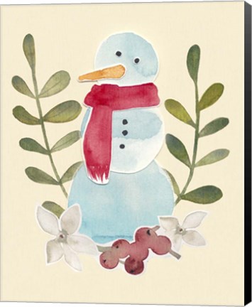 Framed Snowman Cut-out I Print