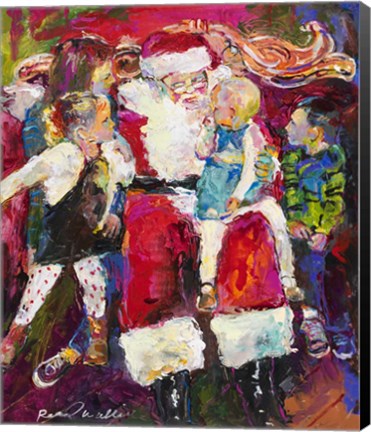 Framed Santa and Bailey Print