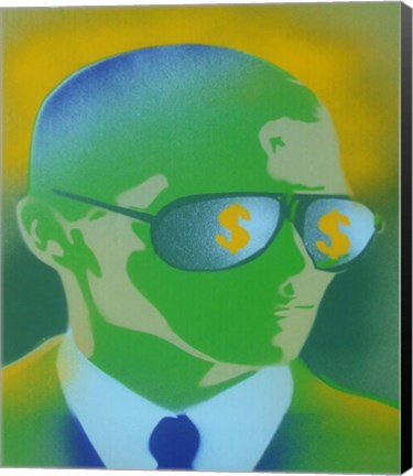 Framed Dollar Bills Green Print