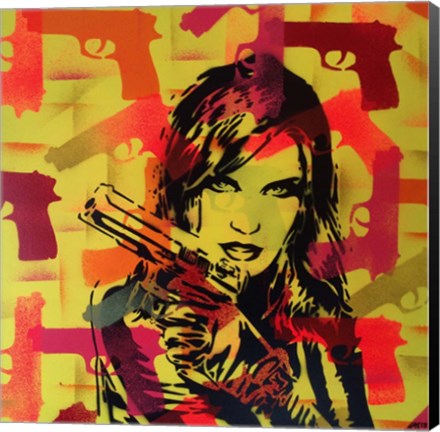 Framed Revolver Yellows Print
