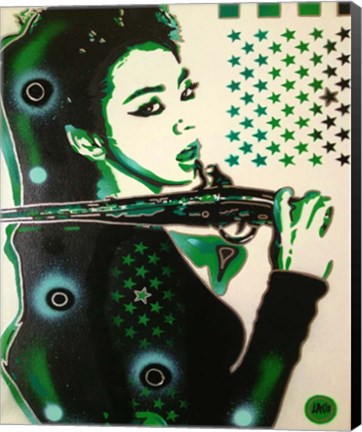 Framed Asia Green Print