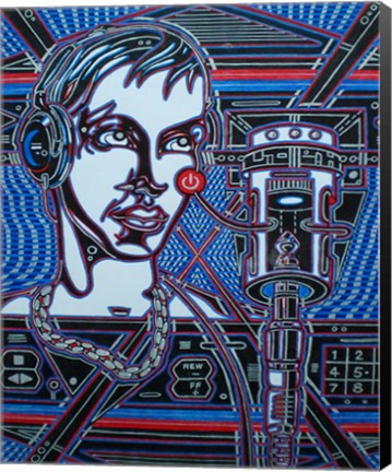 Framed Head Phones Print
