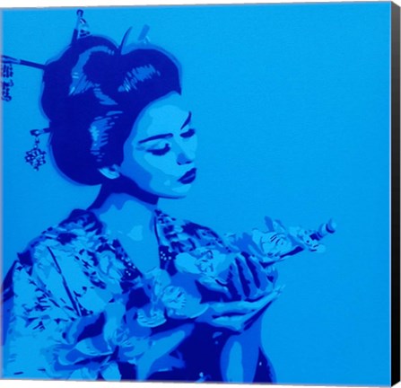 Framed Blue Geisha Print