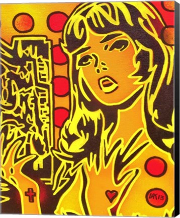 Framed Comic Girl Print