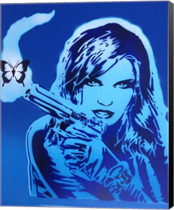 Framed Girls Guns And Butterflies Print