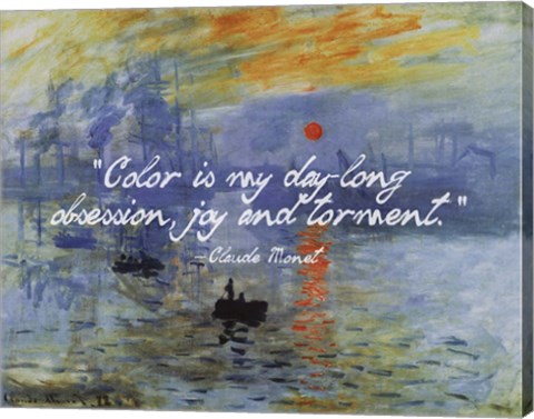 Framed Monet Quote Impression Sunrise Print