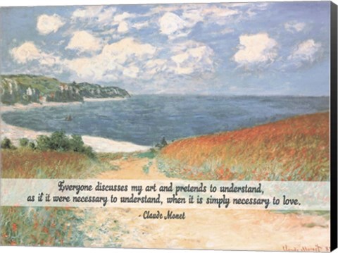 Framed Monet Quote Chemin Dans Les Bles A Pourville Print