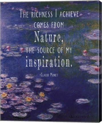 Framed Monet Quote Waterlilies at Giverny Print