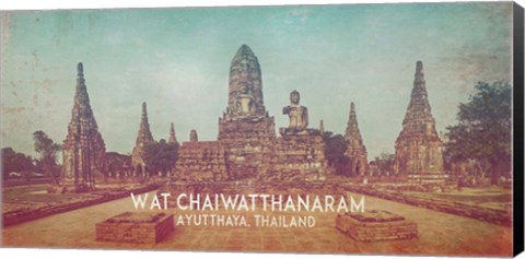 Framed Vintage Wat Chaiwatthanaram, Thailand, Asia Print