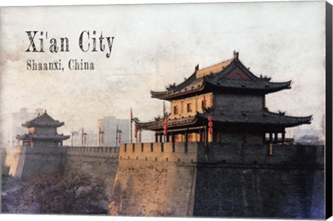 Framed Vintage Xi&#39;an City, China, Asia Print