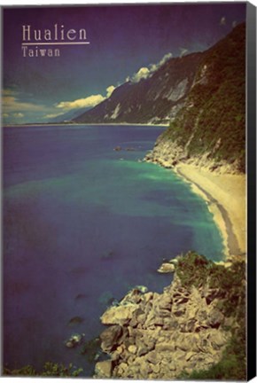 Framed Vintage Hualien Coast, Taiwan, Asia Print