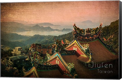 Framed Vintage Jiufen, Taiwan, Asia Print