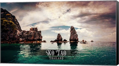 Framed Vintage Ko Tao, Thailand, Asia Print
