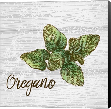 Framed Oregano on Wood Print