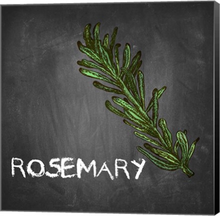 Framed Rosemary on Chalkboard Print