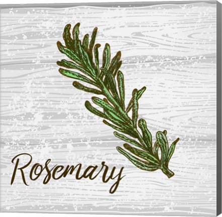 Framed Rosemary on Wood Print