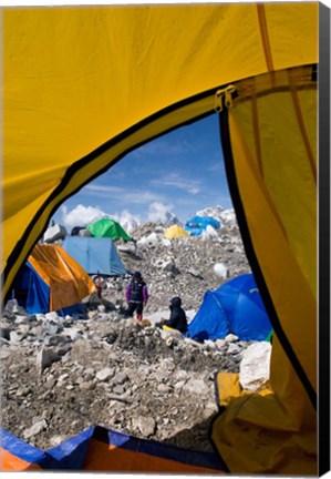 Framed Tents of Mountaineers , Mt Everest, Nepal Print