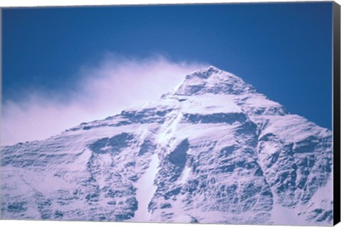 Framed Snowy Summit of Mt Everest, Tibet, China Print