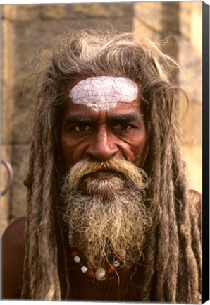 Framed Close-up of Religious Man in Kathmandu, Nepal Print