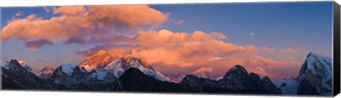 Framed Snowcapped Mountain Peaks, Mt Everest Print