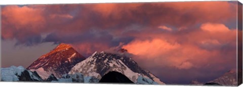 Framed Snowcapped Mountain Peaks, Mt Everest, Himalayas Print