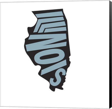 Framed Illinois Letters Print