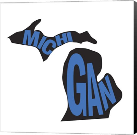 Framed Michigan Letters Print