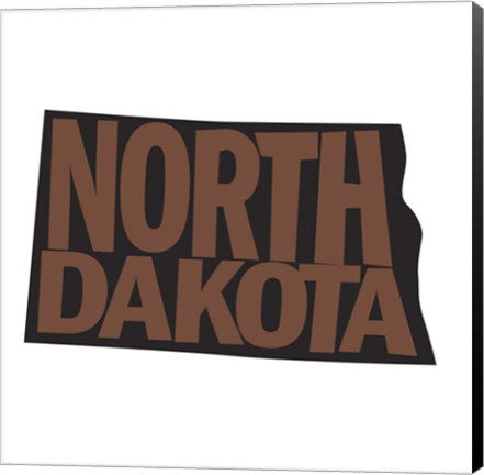 Framed North Dakota Letters Print